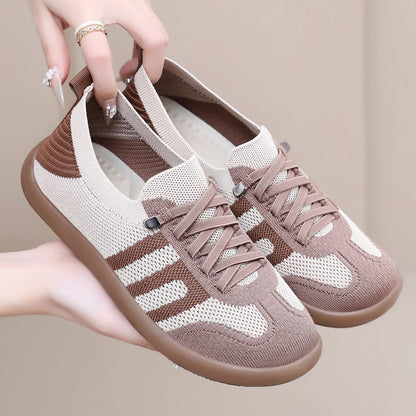 Damskie oddychające sneakersy dzianinowe na co dzień