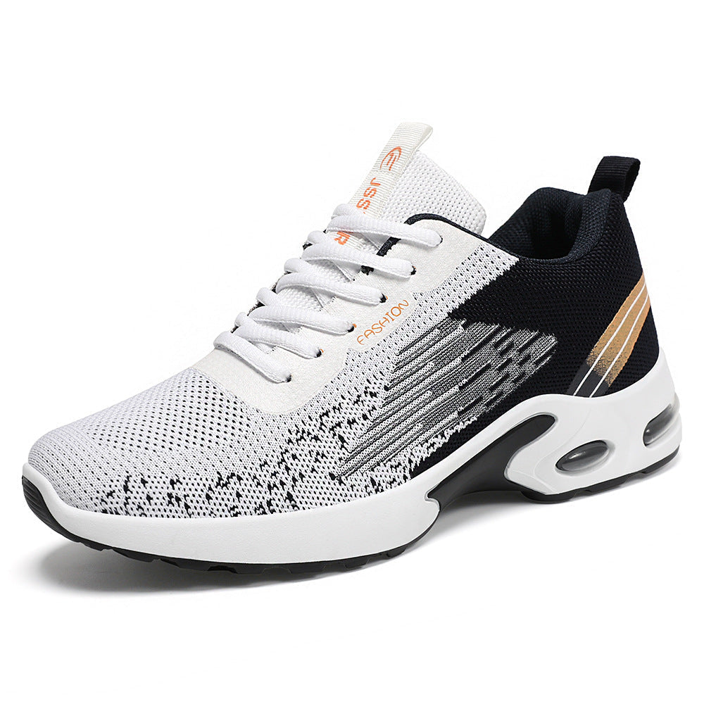 Zbliżenie na dzianinową cholewkę męskich sneakersów