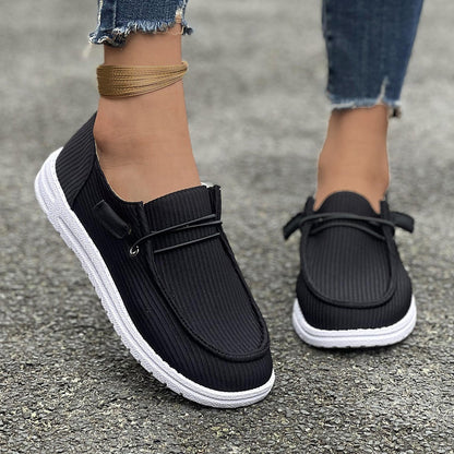 Damskie Sneakersy Wsuwane Z Prążkowanym Tekstylnym Materiałem