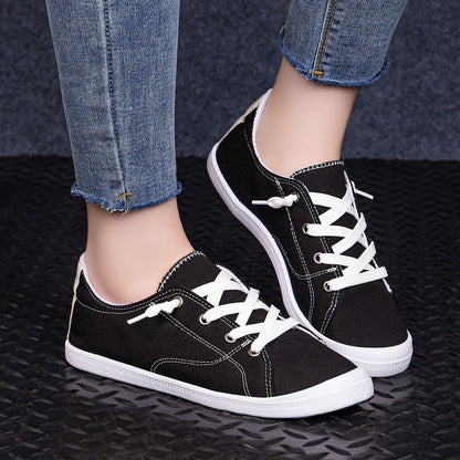 Damskie sneakersy canvas low top z gumową podeszwą
