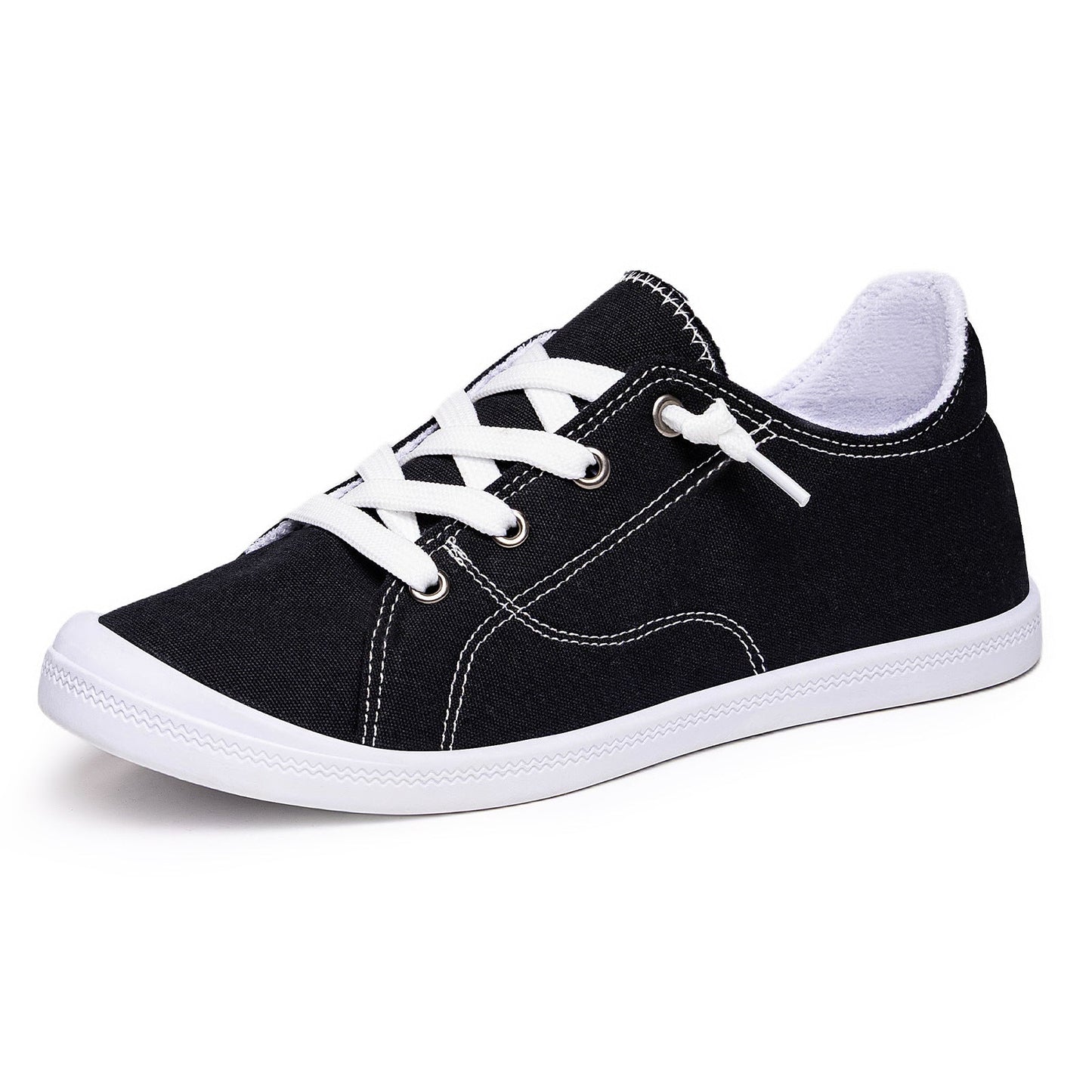 Damskie Sneakersy Canvas Low Top Z Gumową Podeszwą