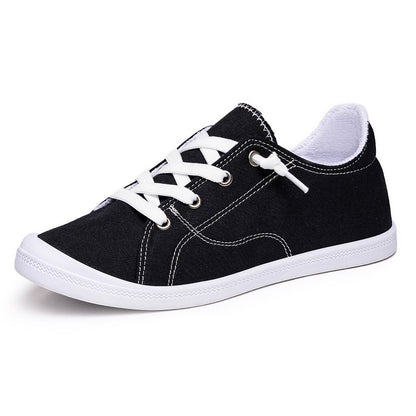 Damskie Sneakersy Canvas Low Top Z Gumową Podeszwą