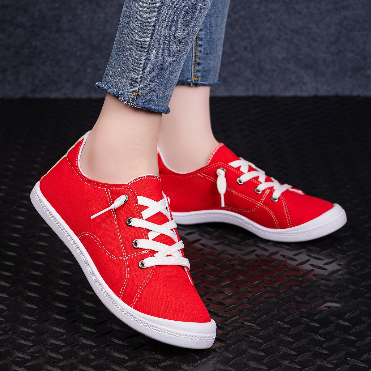 Damskie buty canvas z wzmocnioną gumową podeszwą
