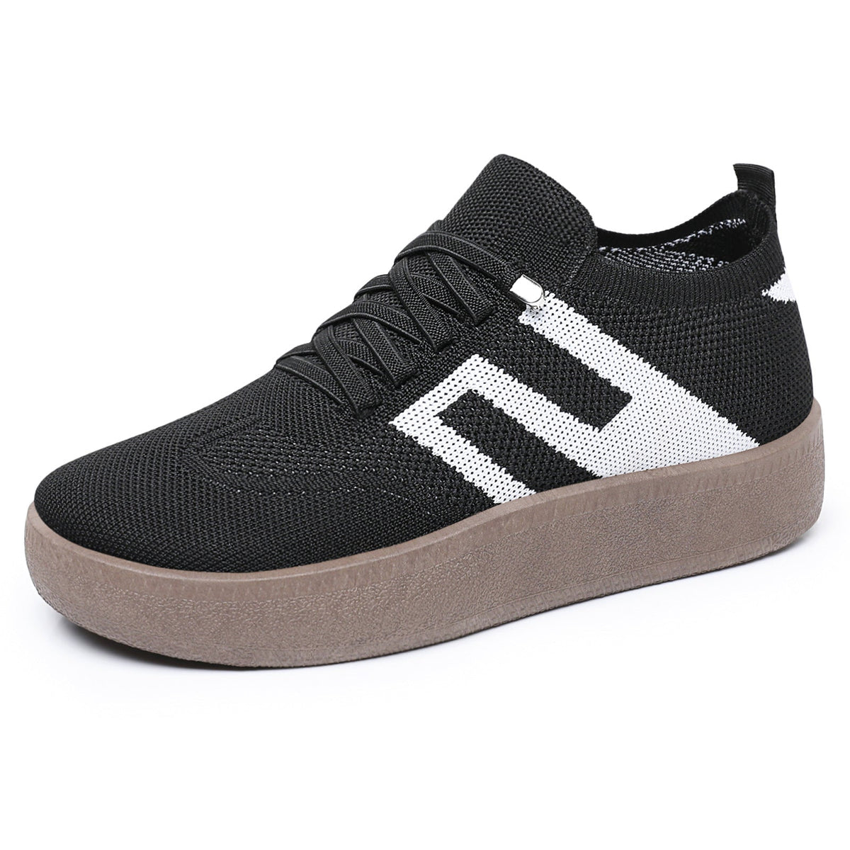 Damskie Dzianinowe Sneakersy Wsuwane Na Platformie