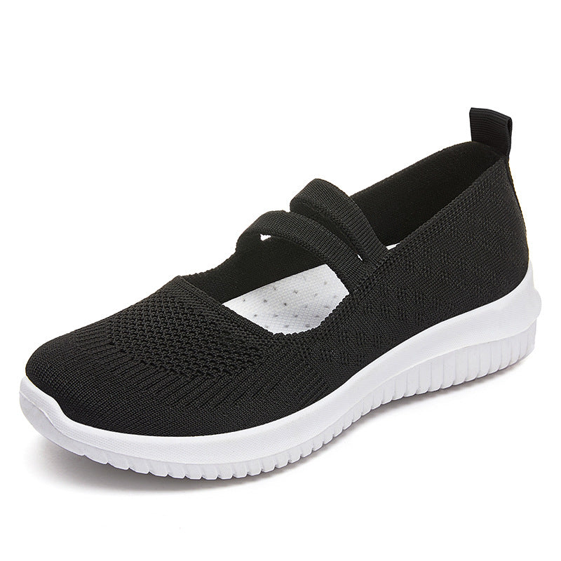 Damskie Sneakersy Dzianinowe Mary Jane Slip On