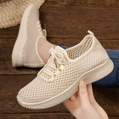 Damskie sneakersy wsuwane z elastycznym sznurowaniem – widok z przodu