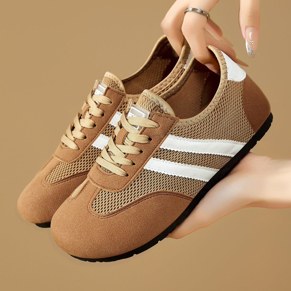 Damskie sneakersy z oddychającym meshem i gumową podeszwą