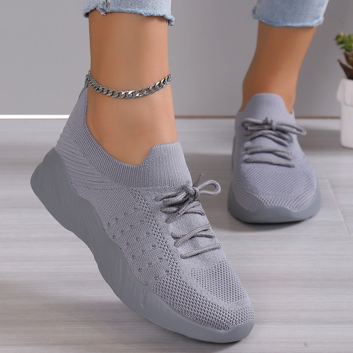 Damskie sneakersy dzianinowe do codziennych stylizacji