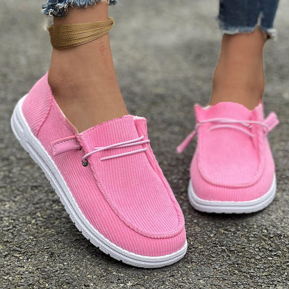 Damskie Sneakersy Wsuwane Z Prążkowanym Tekstylnym Materiałem