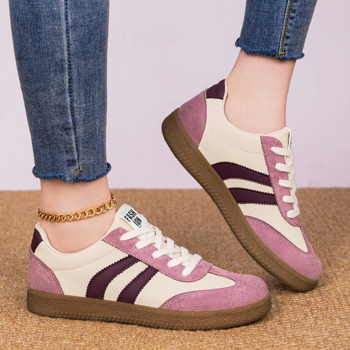 Sneakersy męskie z profilowaną podeszwą gumową
