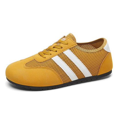 Damskie Sneakersy Retro Low Top Z Meshu I Zamszowymi Nakładkami