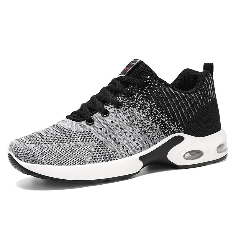 Męskie sneakersy biegowe pokazane z góry, z elastyczną cholewką