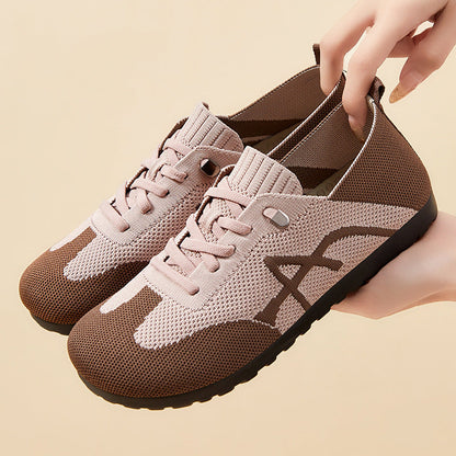 Damskie Dzianinowe Sneakersy Wsuwane Z Elastyczną Cholewką