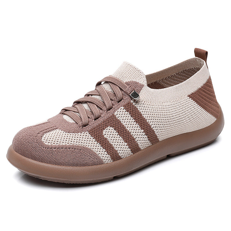 Damskie Oddychające Sneakersy Dzianinowe Na Co Dzień