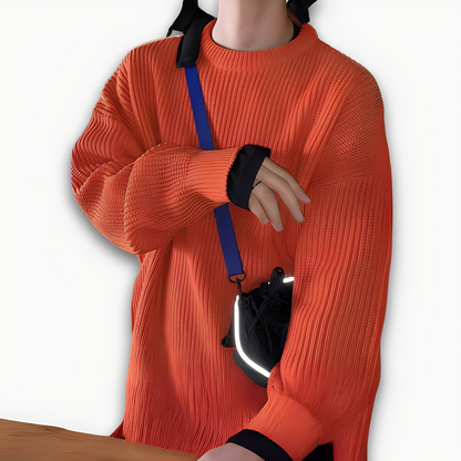 Abdias - Sweter oversize z dzianiny dla mężczyzn