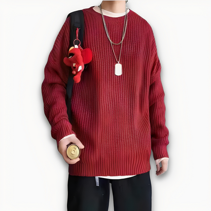 Abdias - Sweter oversize z dzianiny dla mężczyzn