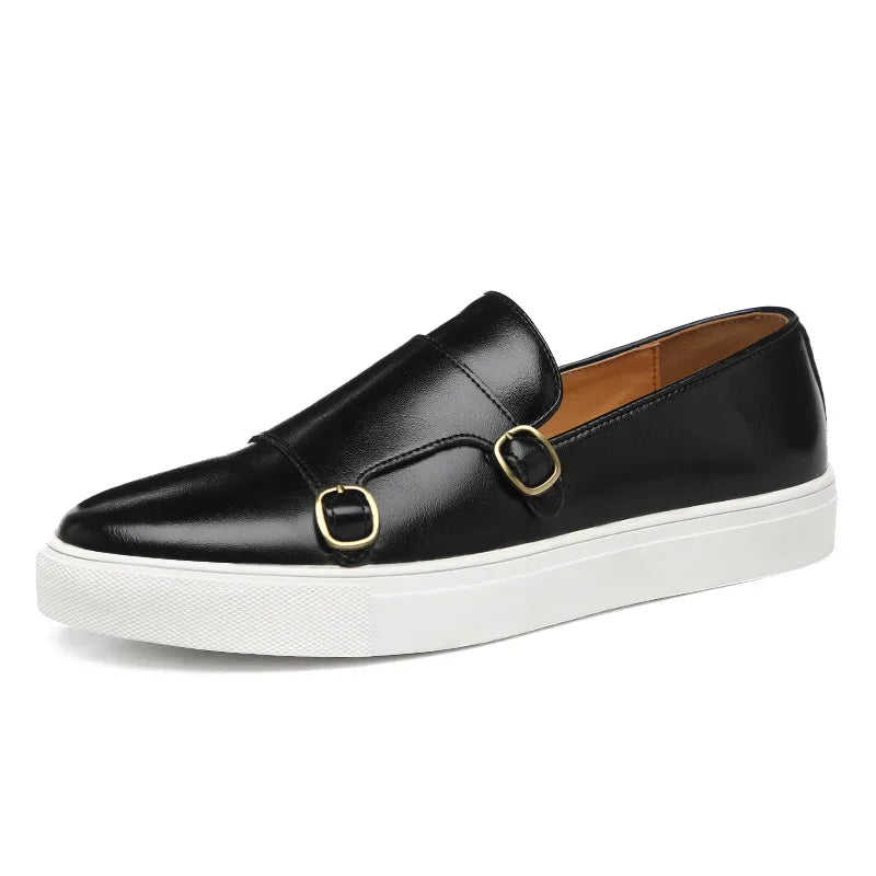 Jerald - Męskie loafers w casualowym stylu skórzanym