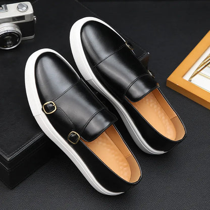 Jerald - Męskie loafers w casualowym stylu skórzanym