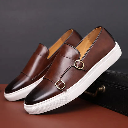 Jerald - Męskie loafers w casualowym stylu skórzanym