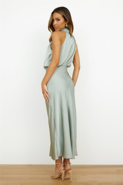 Elianna – Sukienka midi elegancka z asymetrycznym dekoltem