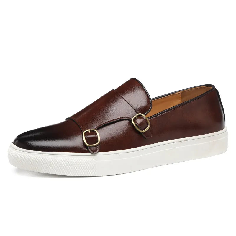Jerald - Męskie loafers w casualowym stylu skórzanym