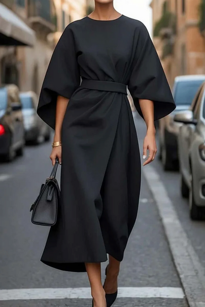 Clare - Szykowna suknia maxi z paskiem w talii