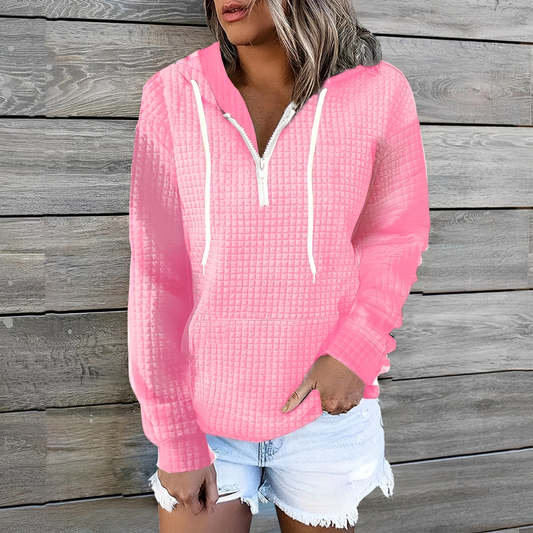 Amanda - Stylowy Waffel-Hoodie dla kobiet