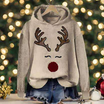 Liza - Stylowy zadrukowany świąteczny hoodie dla kobiet