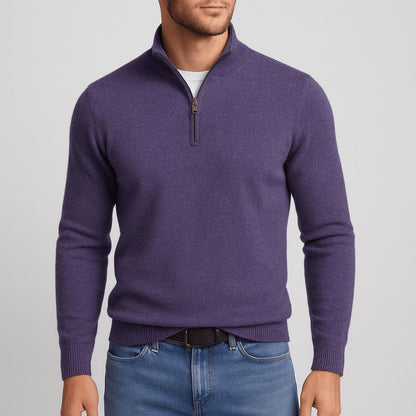Męski Sweter Merino Z Dekoltem W Serek
