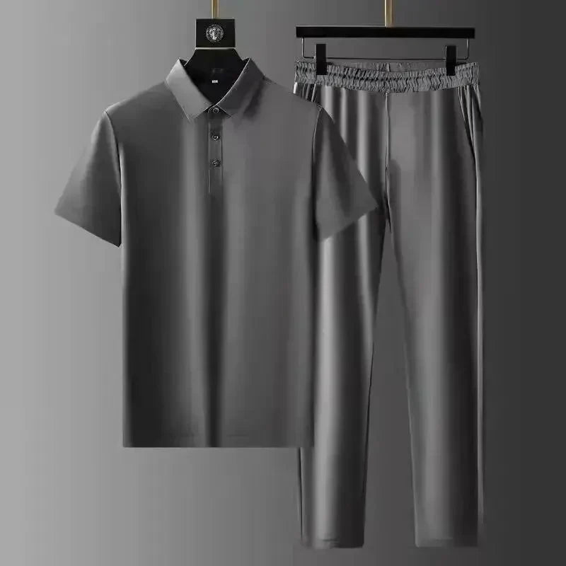Sandro – Męski zestaw polo w dwóch częściach