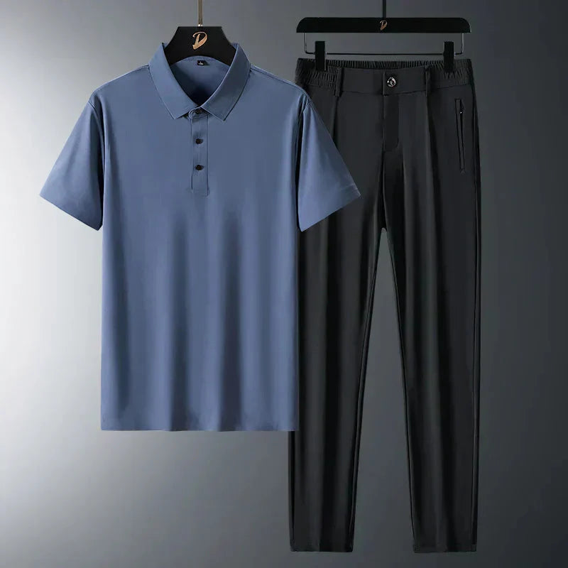 Sandro – Męski zestaw polo w dwóch częściach