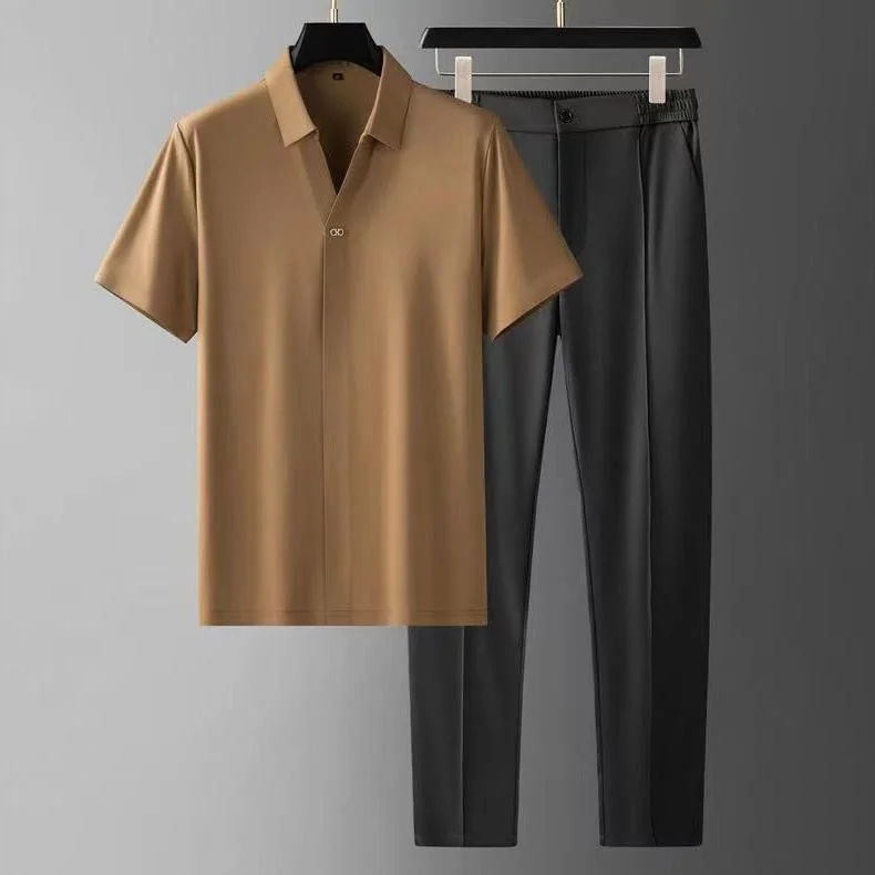 Sandro – Męski zestaw polo w dwóch częściach
