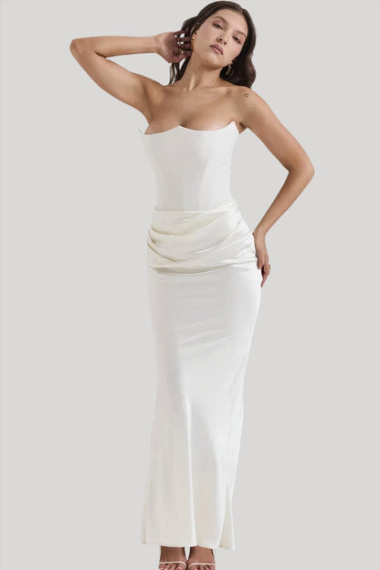 Elisabeth - Suknia maxi z odkrytymi ramionami dla eleganckiego wyglądu