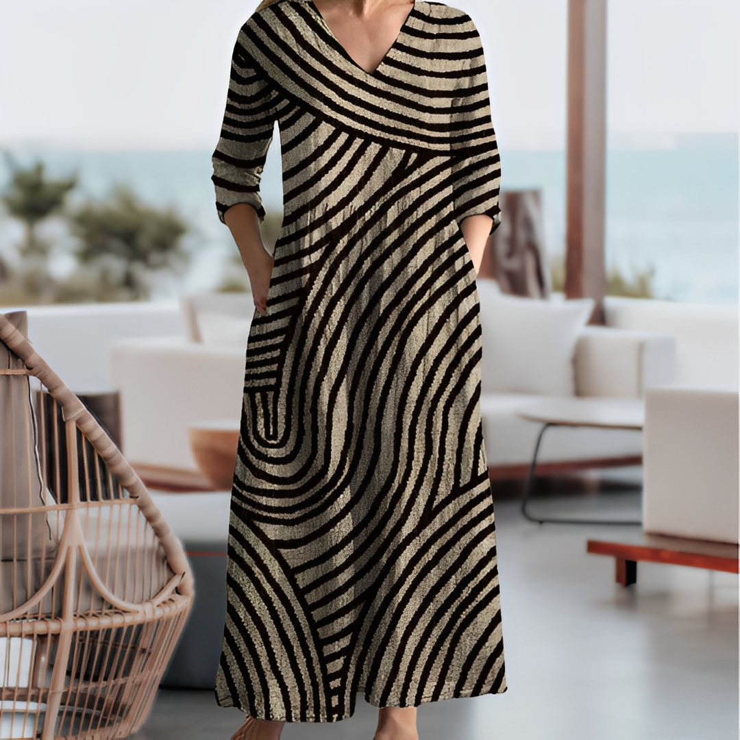 Simonne - Sukienka w paski vintage dla kobiet