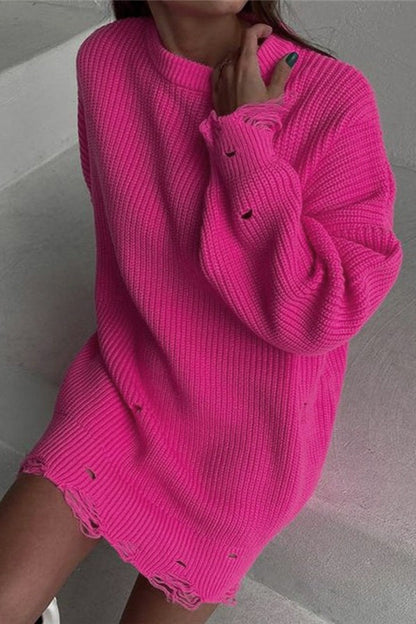 Dzianinowy sweter o luźnym kroju z golfem