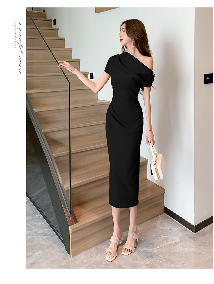 Elegancka sukienka wieczorowa z odkrytymi ramionami dla kobiet