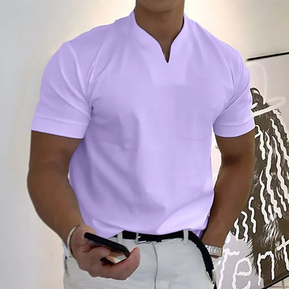 Jason - Męska biznesowa koszulka fitness z krótkimi rękawami
