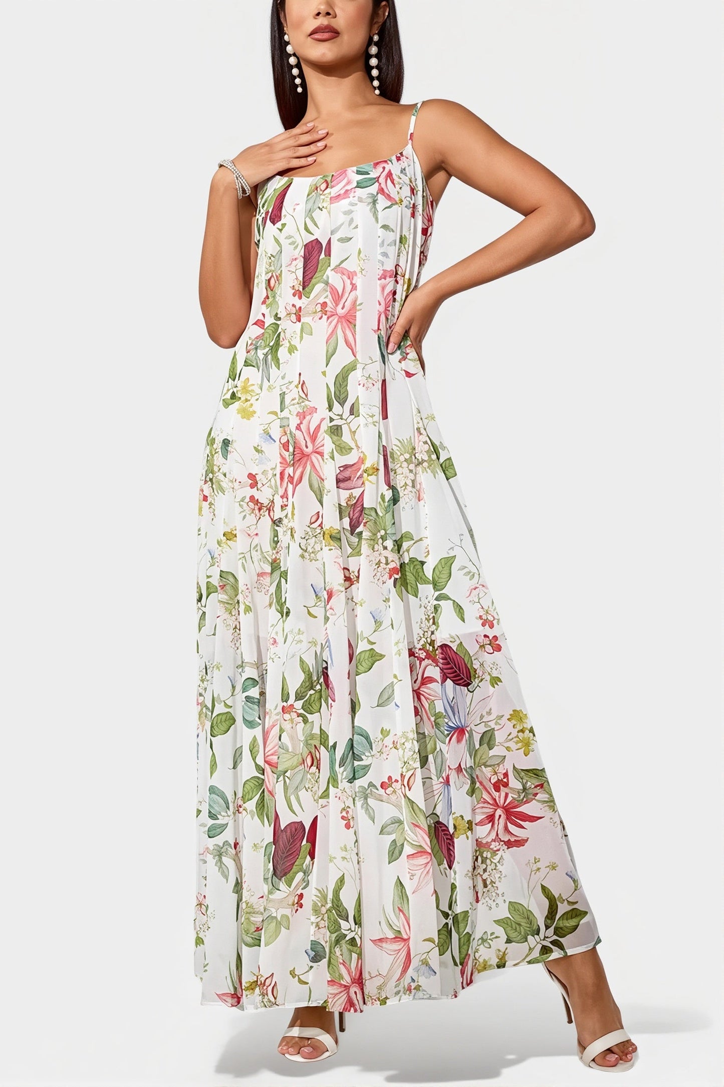 Zwiewna sukienka maxi damska w stylu boho z luźnym fasonem
