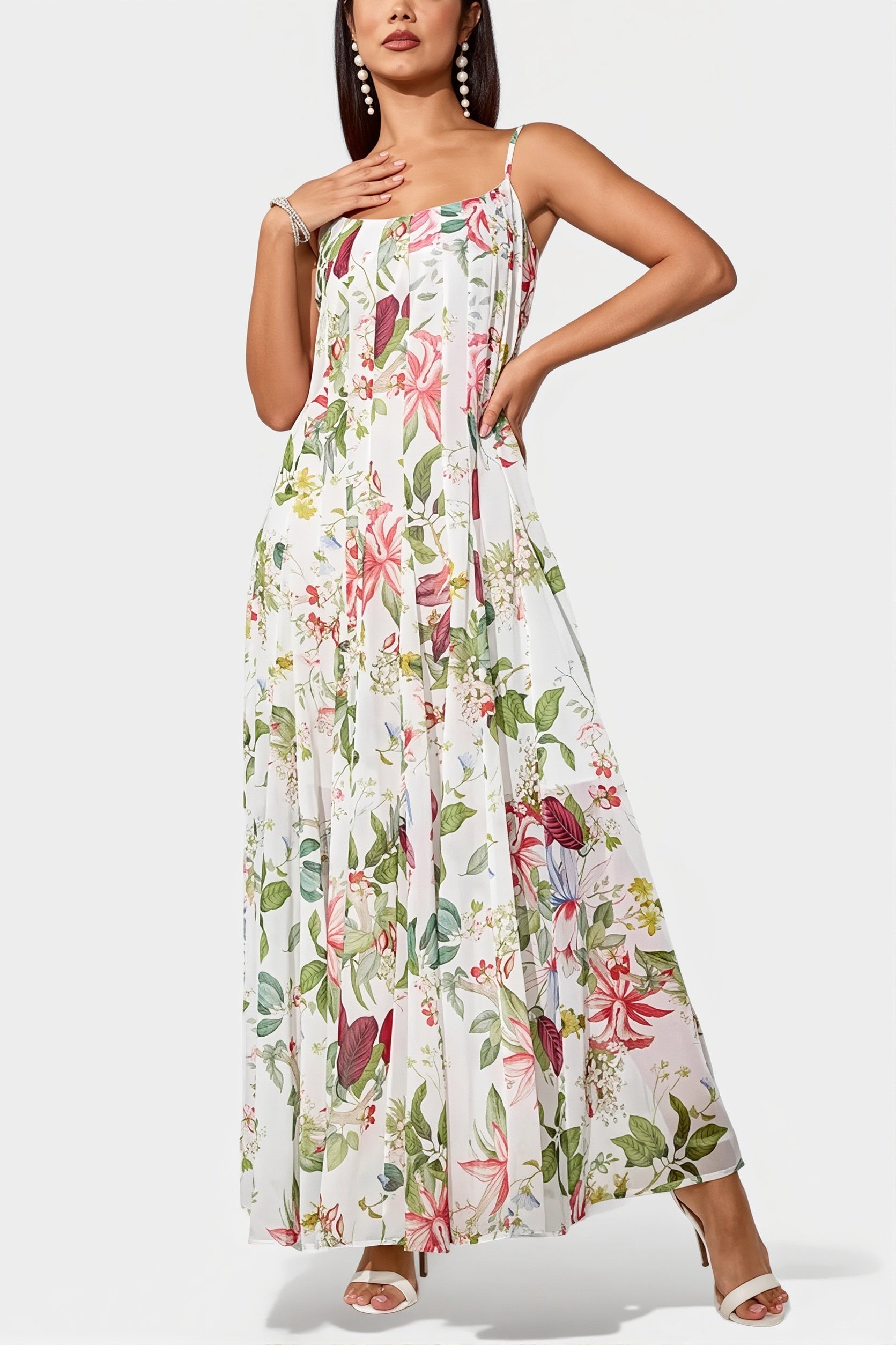 Zwiewna sukienka maxi damska w stylu boho z luźnym fasonem