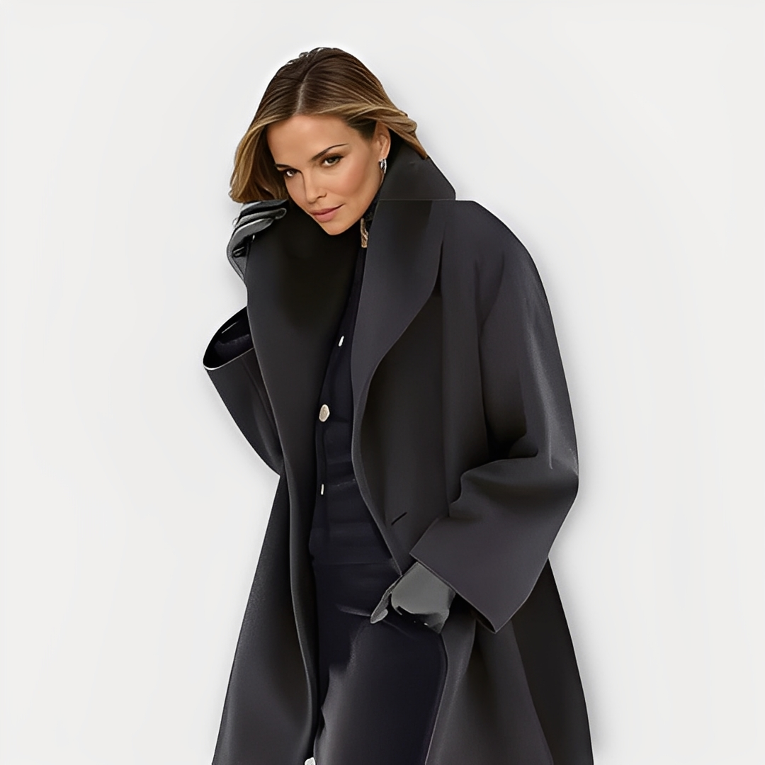 Laurette - Płaszcz zimowy oversize z szerokim kołnierzem dla kobiet
