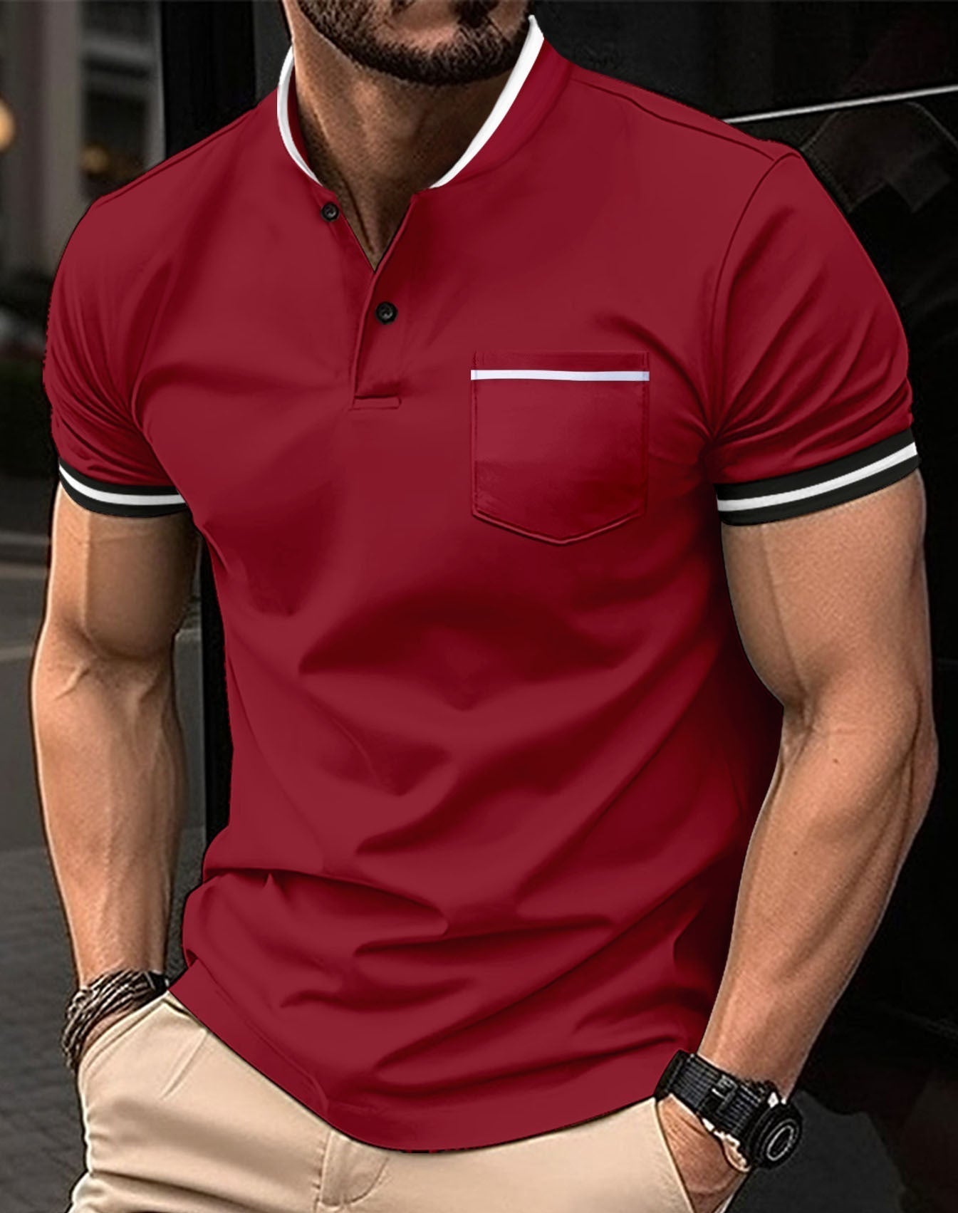 Teodor - Komfortowe męskie poloshirt z bawełny