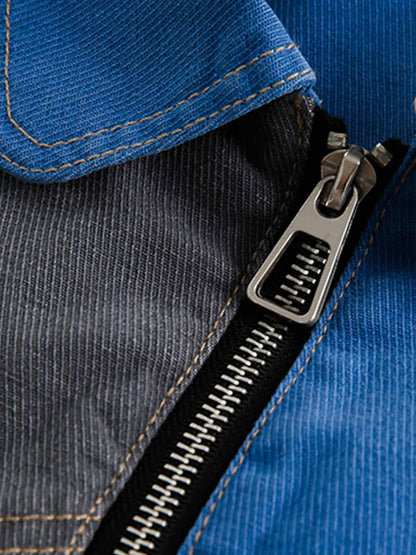 Przód oversize kurtki w stylu retro workwear