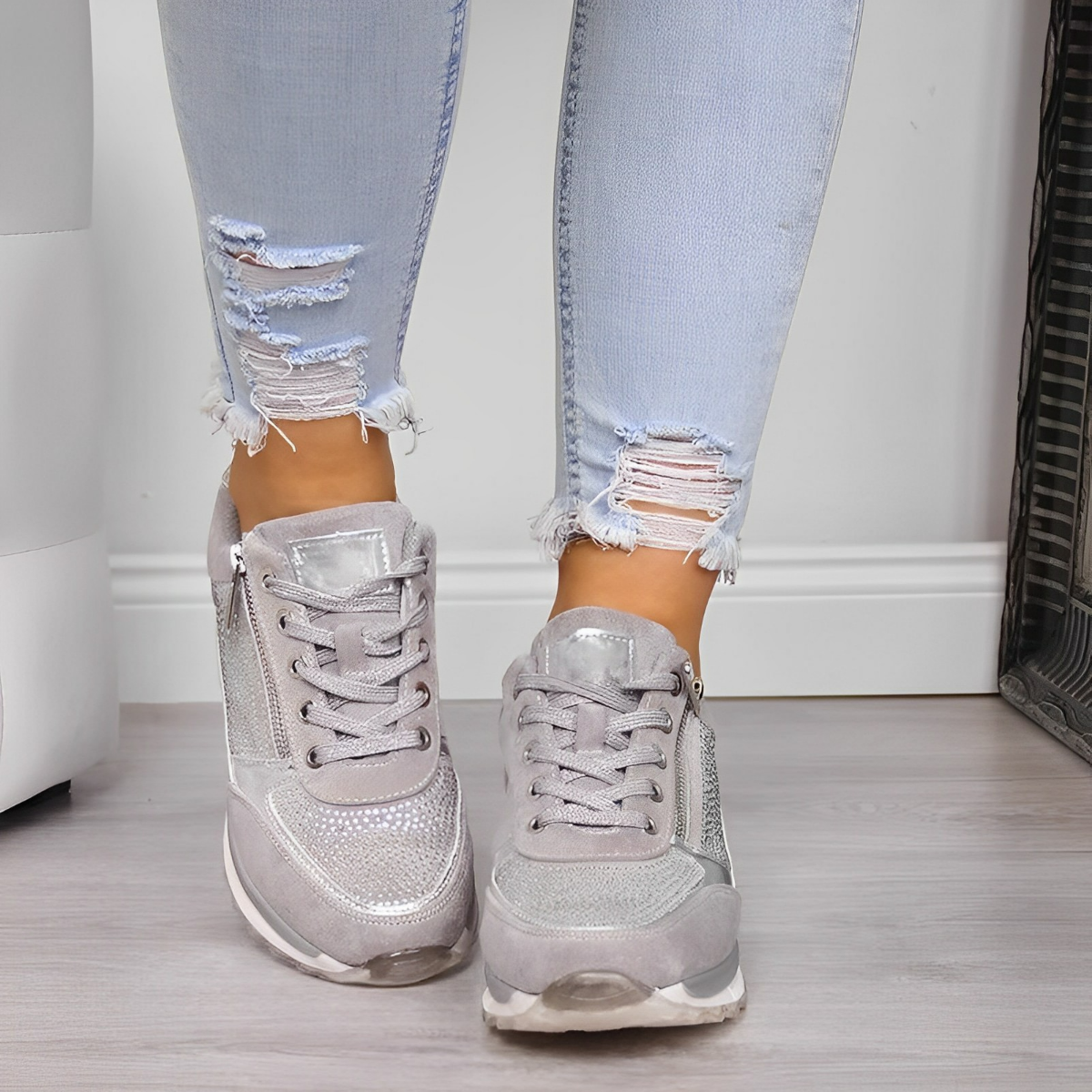 Pro Buty - Sneakersy z zamkiem