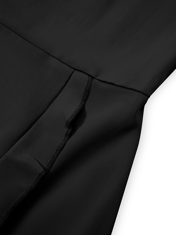 Zadziorna mini sukienka z falbanami, wiązanym w pasie i rozkloszowanymi rękawami