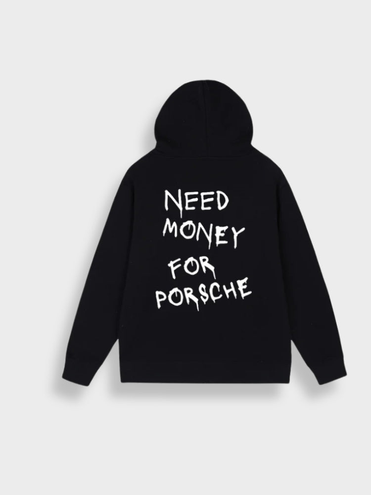Bluza z kapturem unisex z grafiką Porsche Money