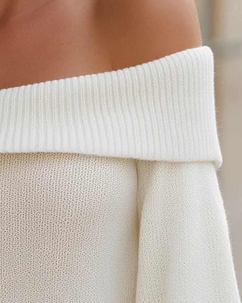 Damski sweter z bufiastymi rękawami, widok z boku