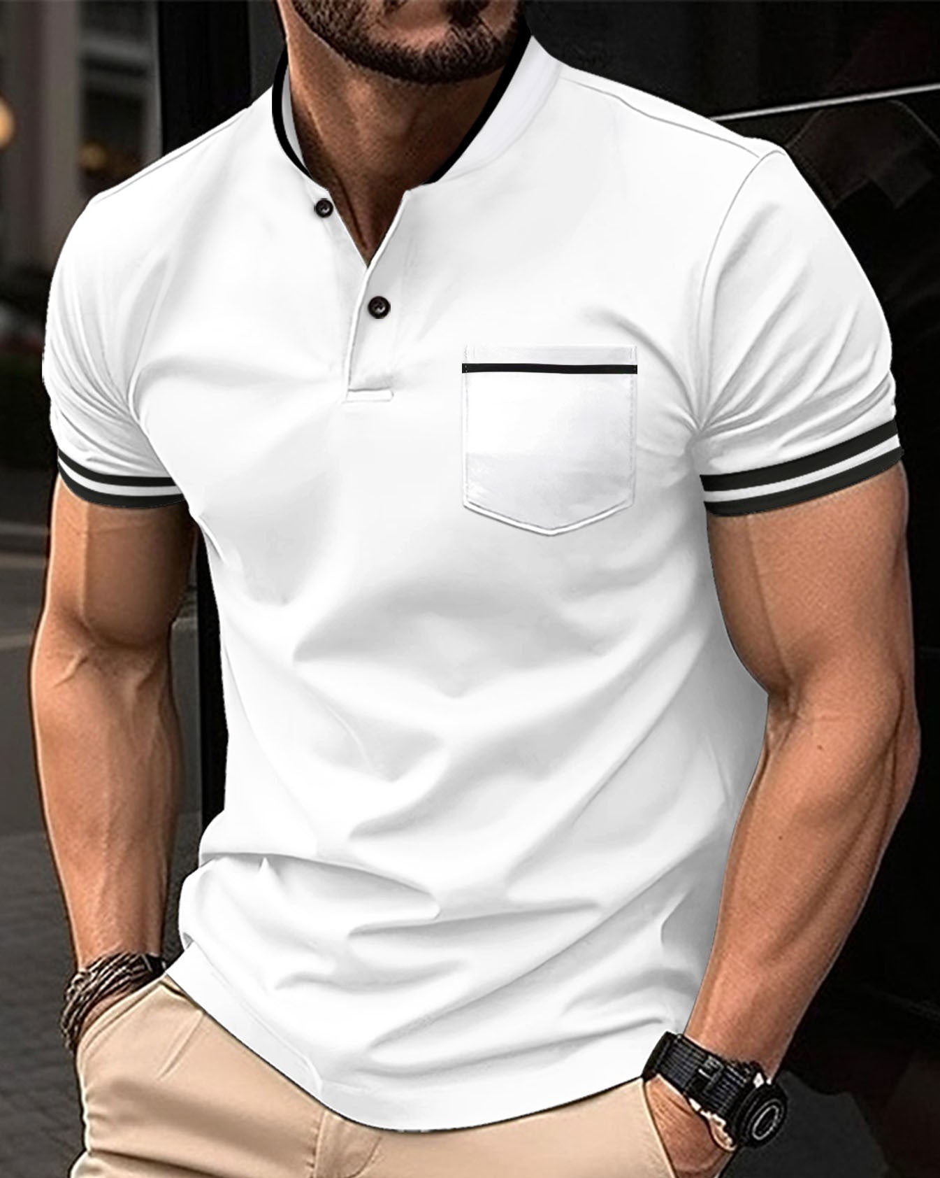 Teodor - Komfortowe męskie poloshirt z bawełny