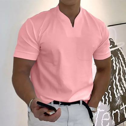 Jason - Męska biznesowa koszulka fitness z krótkimi rękawami