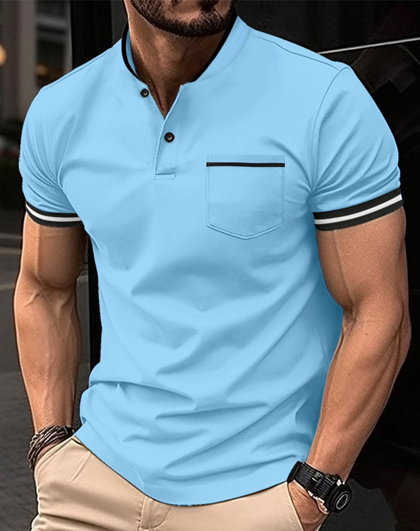 Teodor - Komfortowe męskie poloshirt z bawełny
