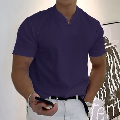 Jason - Męska biznesowa koszulka fitness z krótkimi rękawami